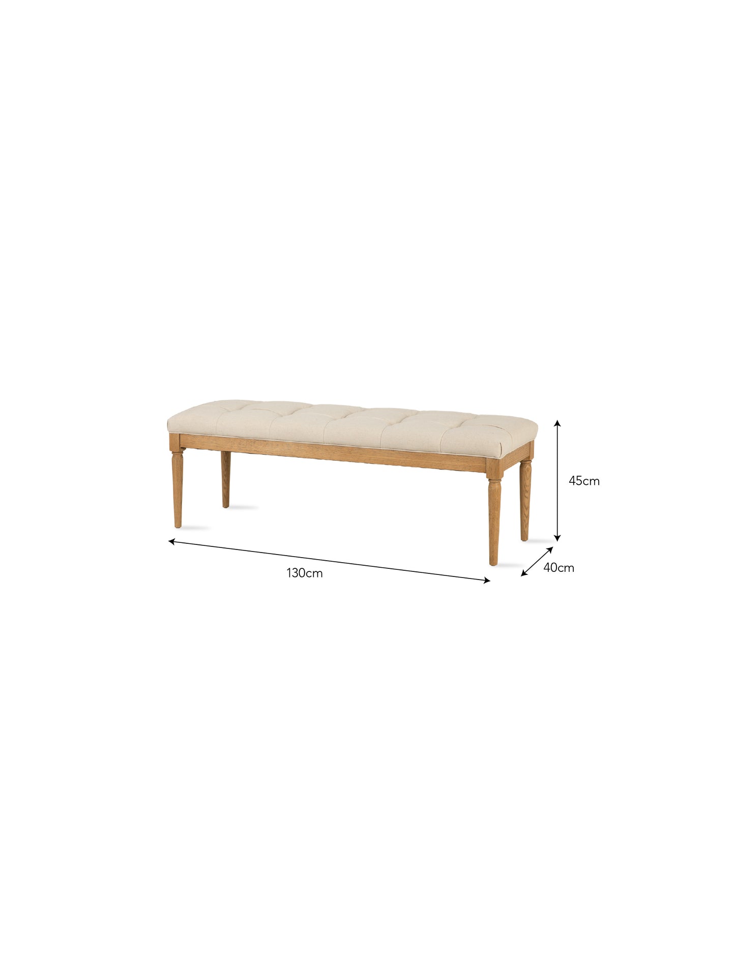 Aldwyn Buttoned Bench Natural