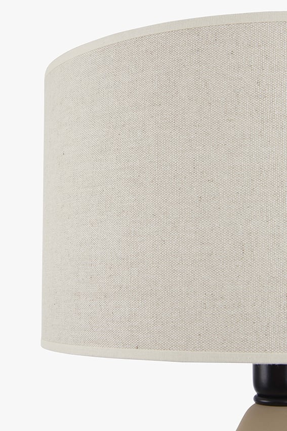 Exclusive table lamp Liz made of earthenware with linen shade