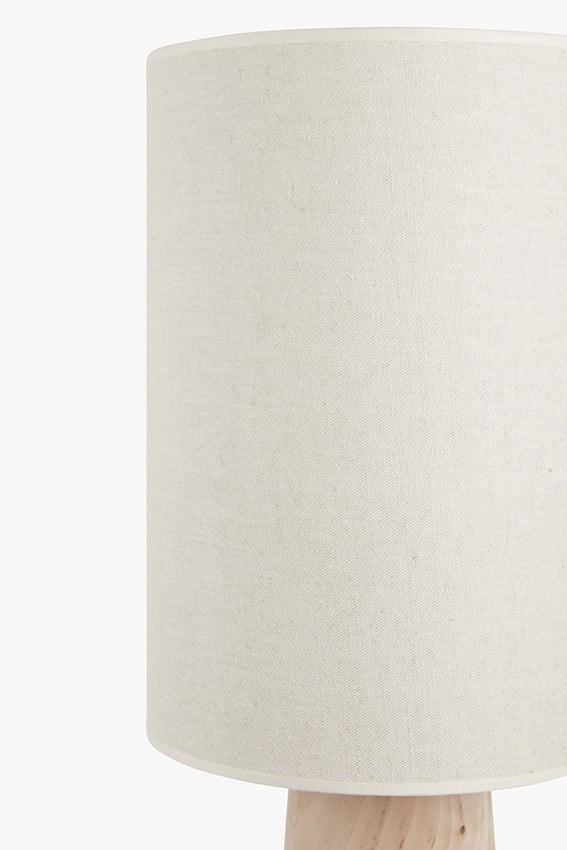 Exclusive table lamp Fay with wooden base and linen shade