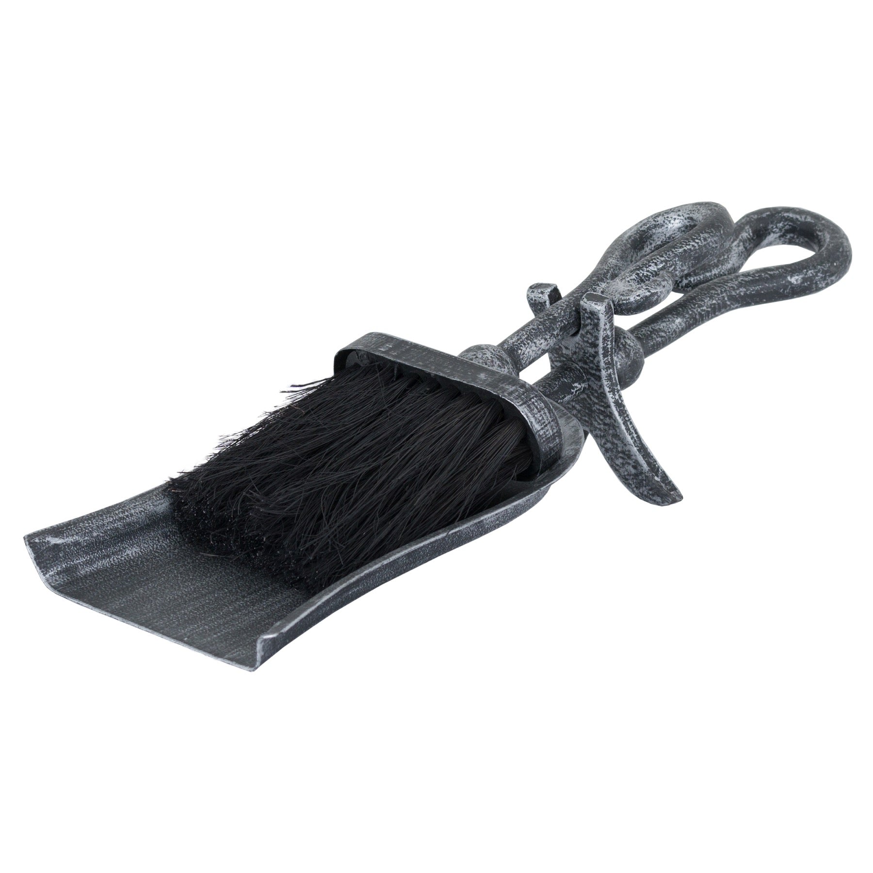 Silver Brushed Steel Crook Top Hearth Tidy Set -  - Hill Interiors -