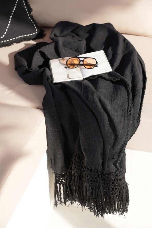 The Gypsy Bed Throw - Black - - Bazar Bizar -