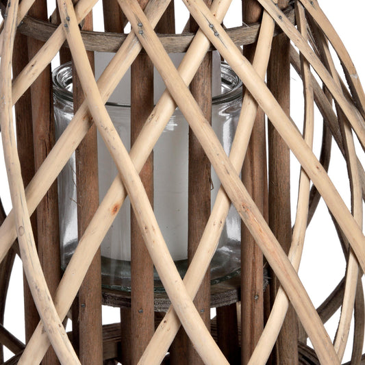 Wicker Bulbous Lantern Small