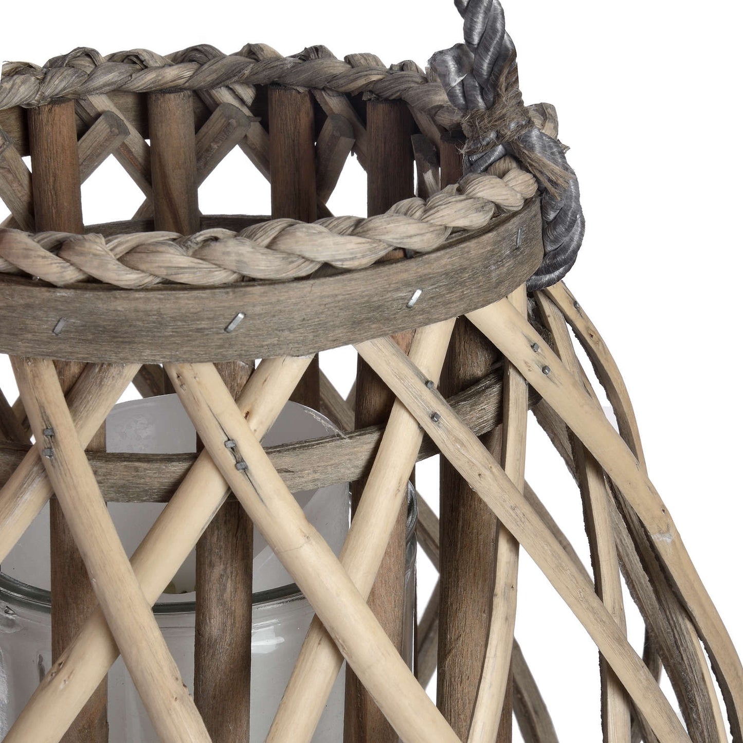 Wicker Bulbous Lantern Small