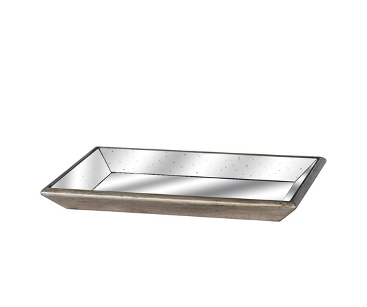 Avery Distressed Mirrored Tray Rectangle