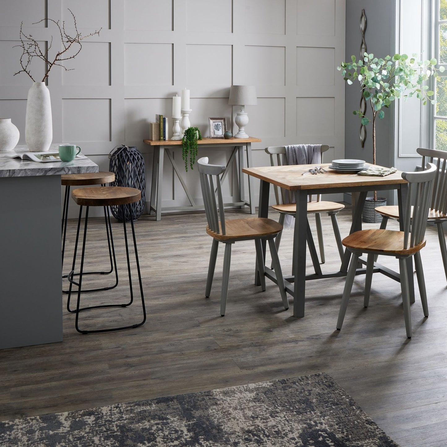 Theo Hardwood Shaped Bar Stool