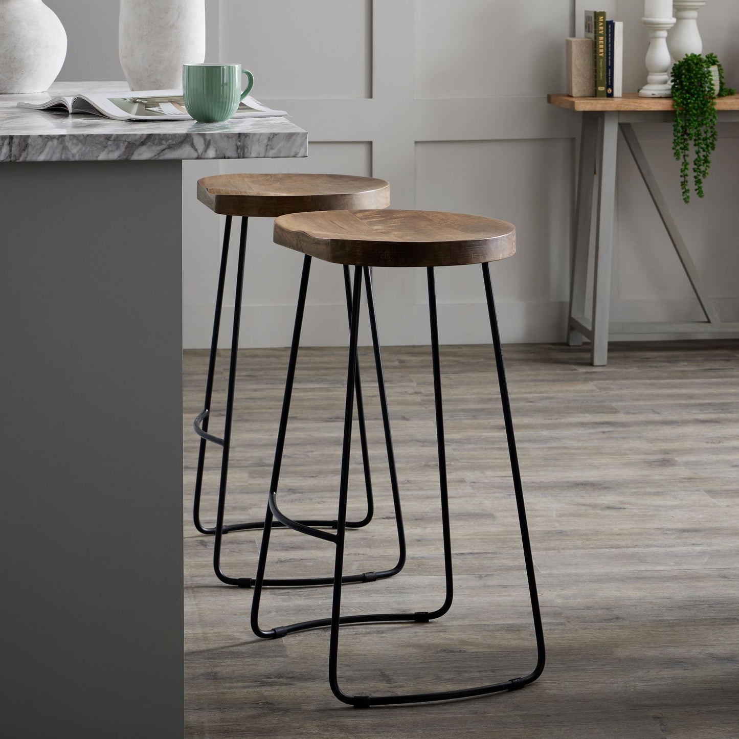 Theo Hardwood Shaped Bar Stool