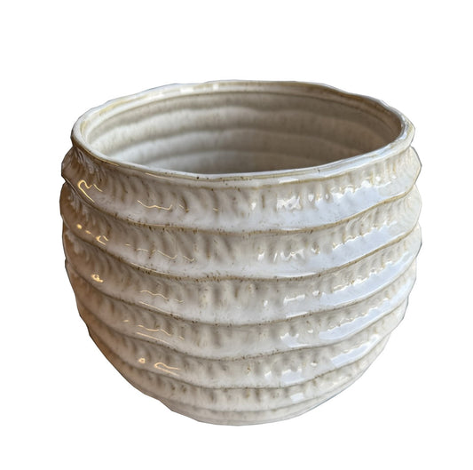Lainey Ridged Pot Vase - - Hill Interiors -