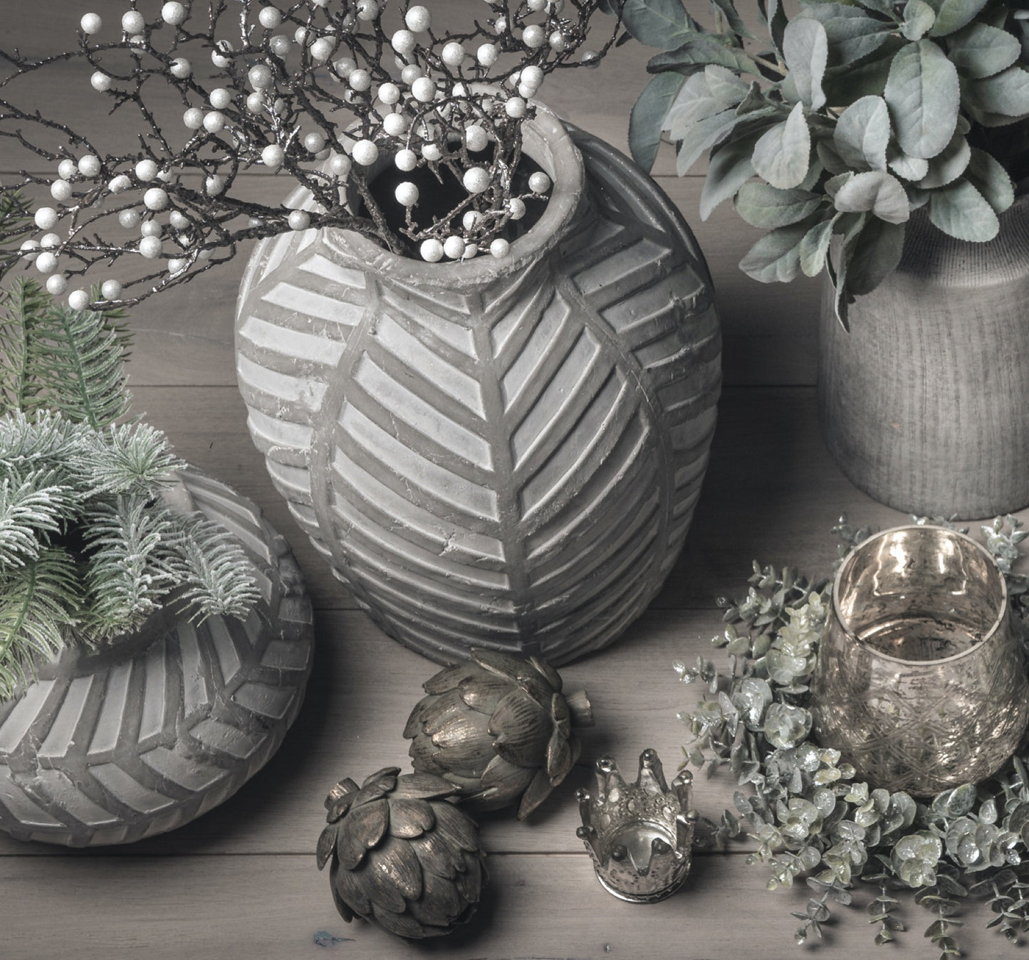 Sloane Chevron Stone Vase
