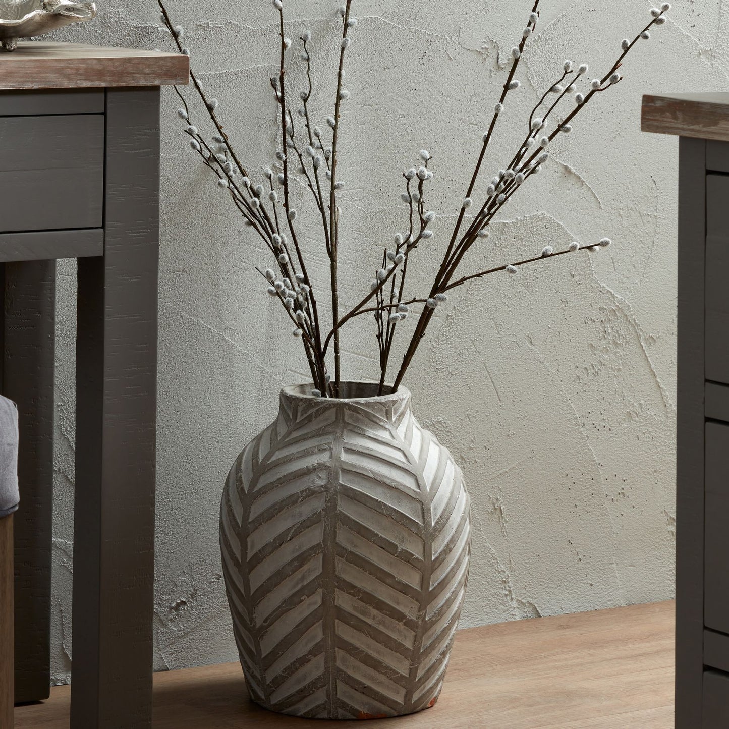 Sloane Chevron Stone Vase