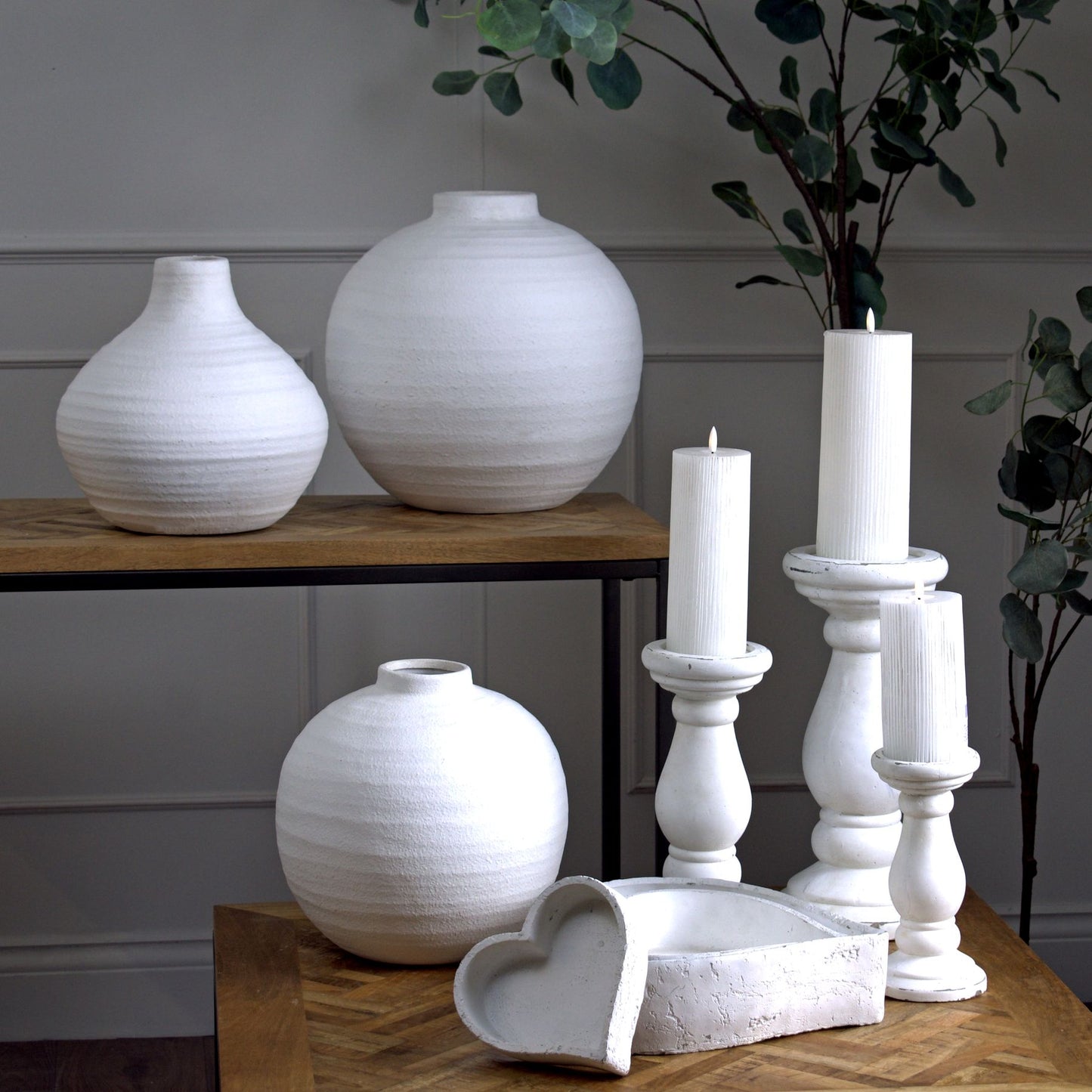 Tobias White Ceramic Vase Medium