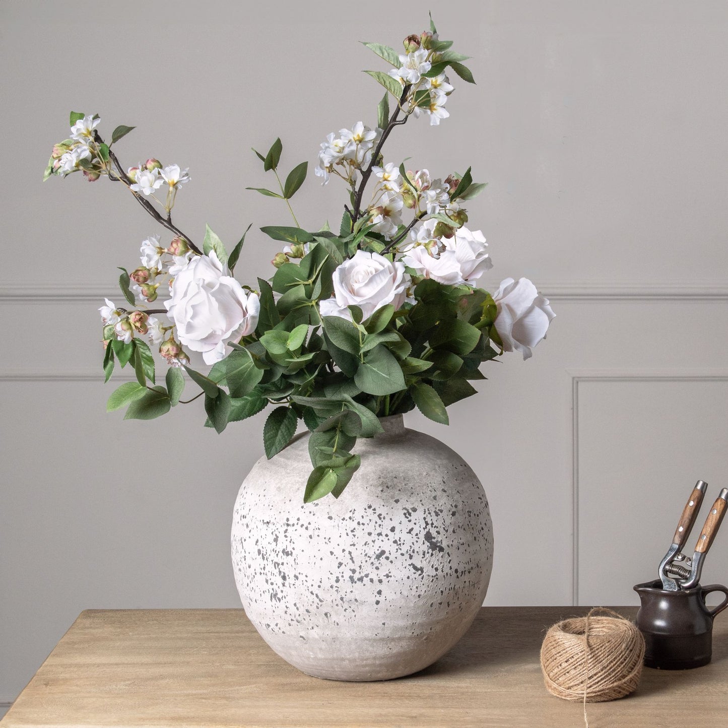 Tobias Aged Stone Ceramic Vase Medium