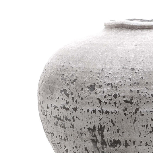 Aurelia Aged Stone Ceramic Vase Medium - - Hill Interiors -
