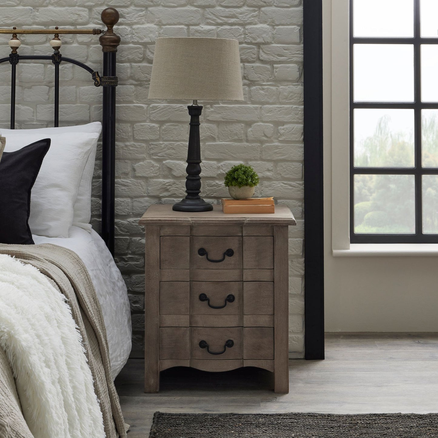 Madelyn 3 Drawer Bedside Table