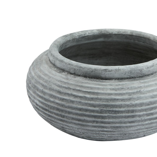 Amelia Round Ribbed Planter - - Hill Interiors -