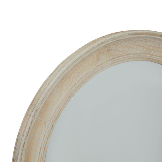Washed Wood Round Framed Mirror -  - Hill Interiors -