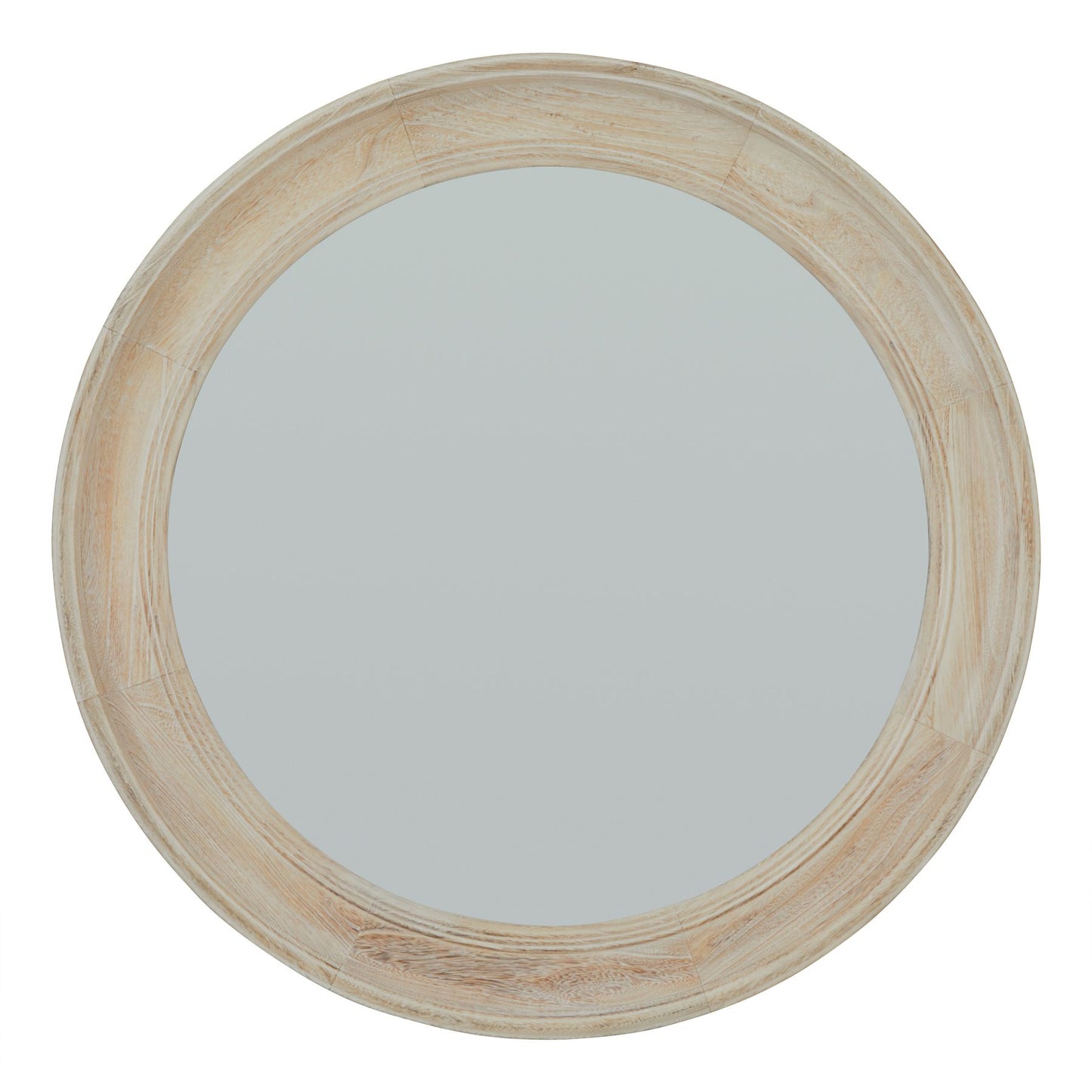 Washed Wood Round Framed Mirror -  - Hill Interiors -