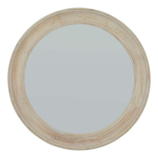 Washed Wood Round Framed Mirror -  - Hill Interiors -