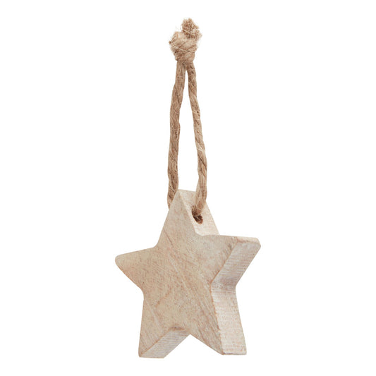 Pack Of 90 Wooden Star Hanging Decorations -  - Hill Interiors -