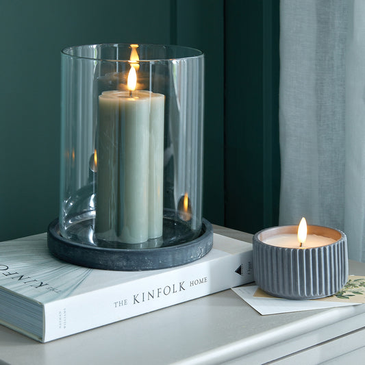 Adriel Grey Hurricane Lantern Large