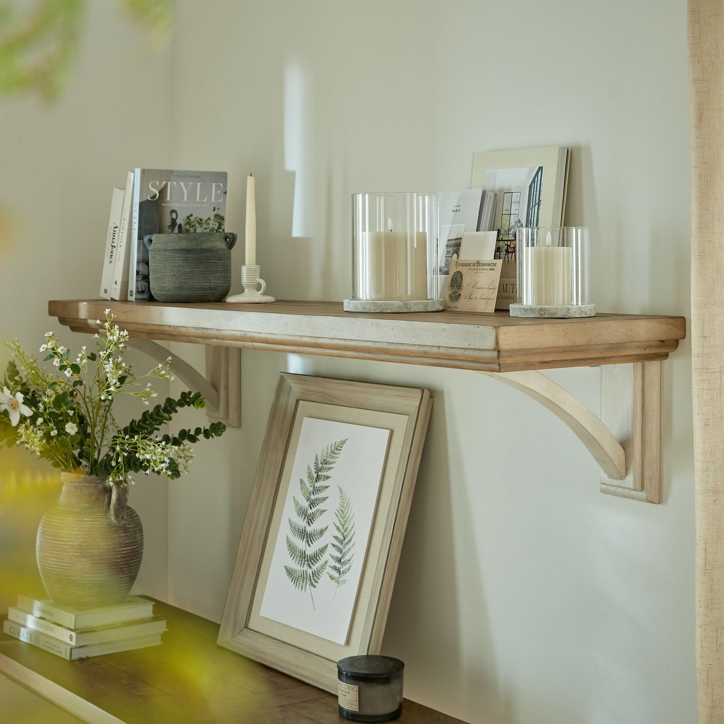 Amelia Stone Hurricane Lantern Large -  - Hill Interiors -
