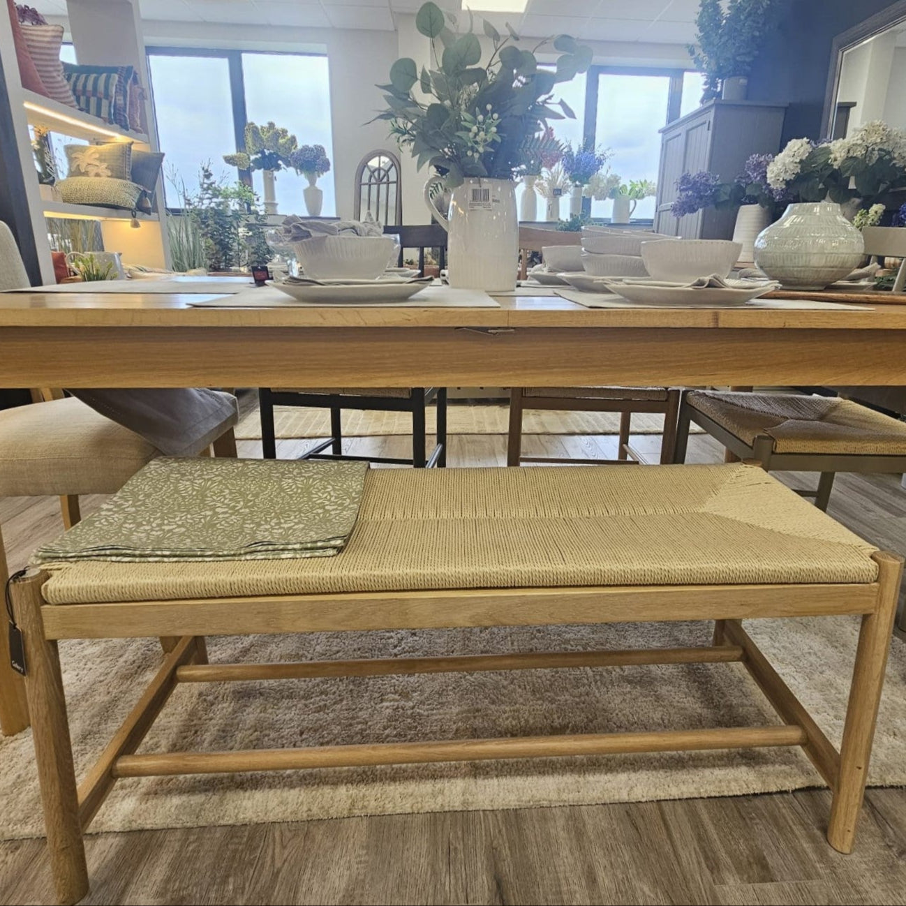 Farmhouse Rope Bench