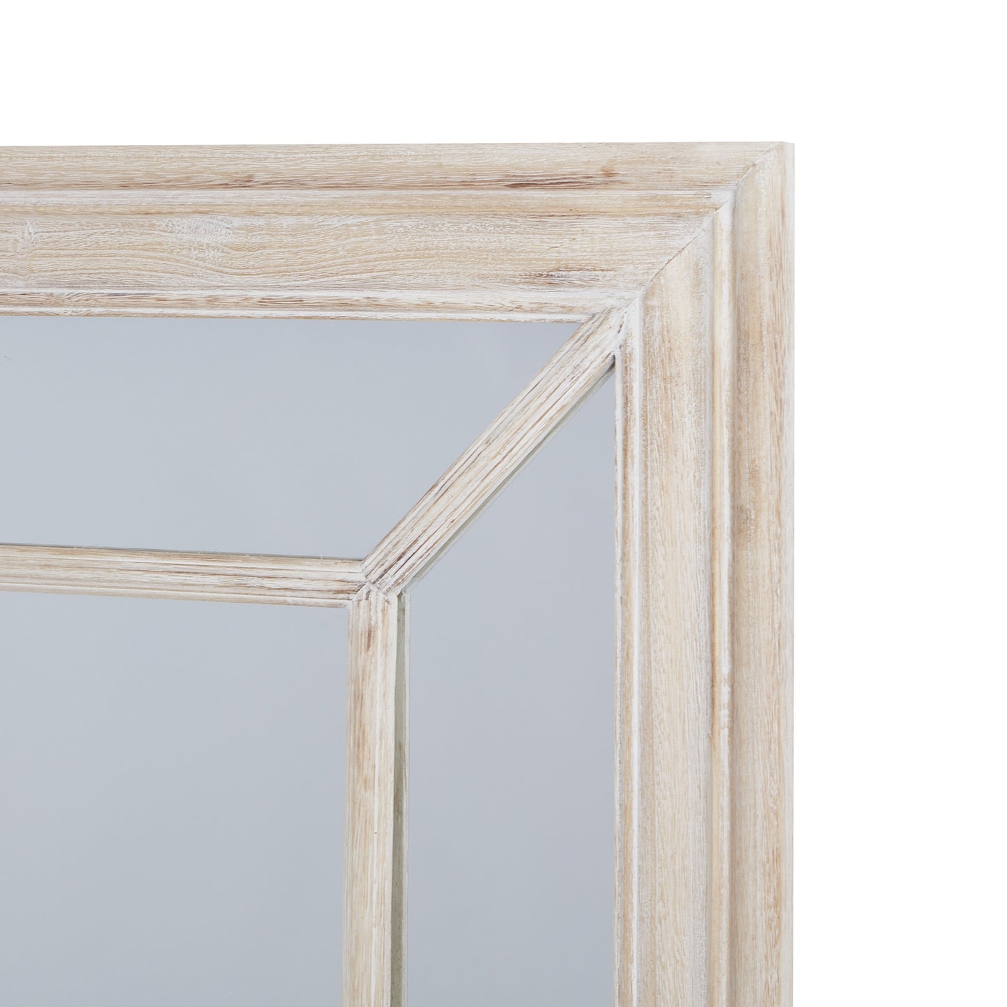 Washed Wood Framed Window Mirror Large