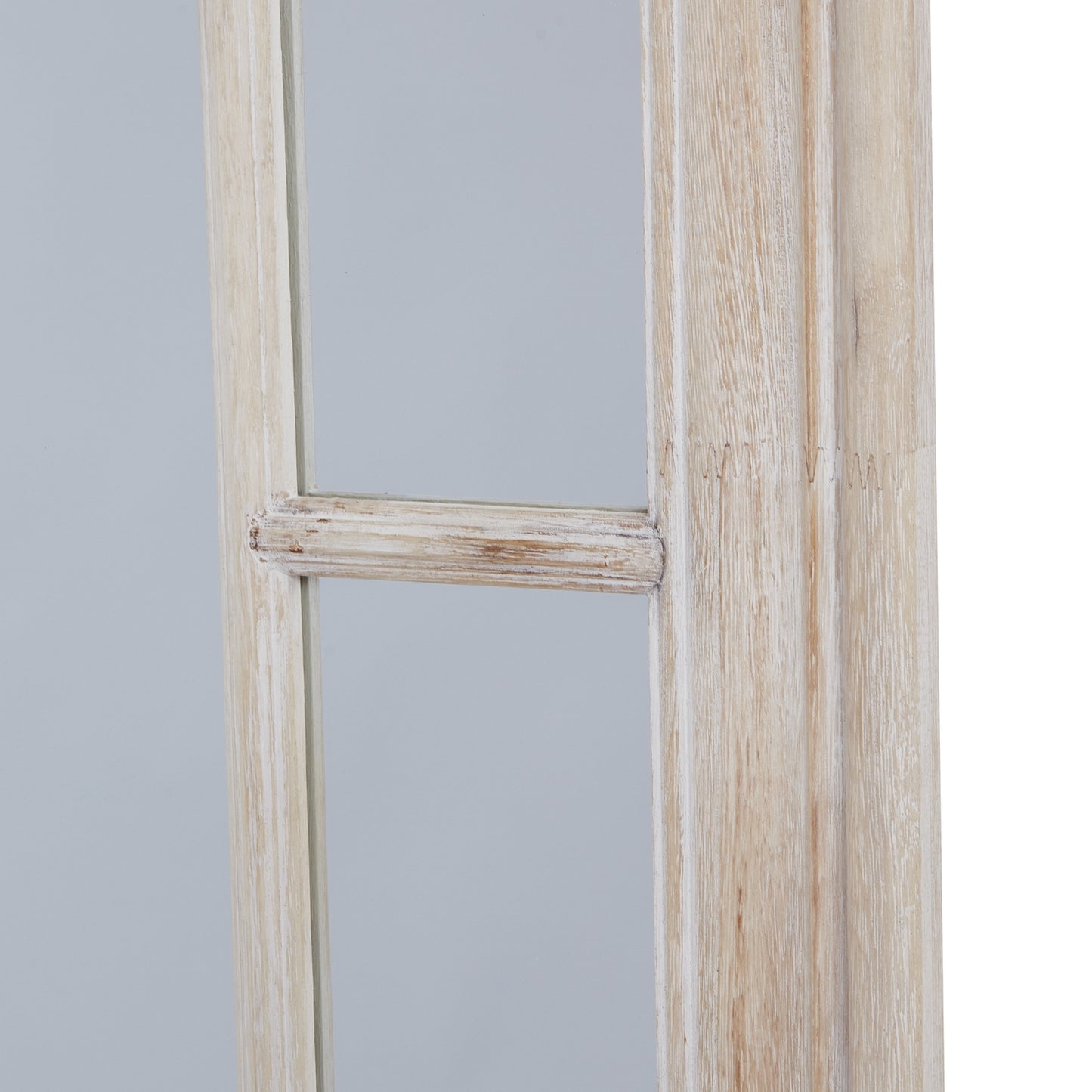 Washed Wood Framed Window Mirror Large