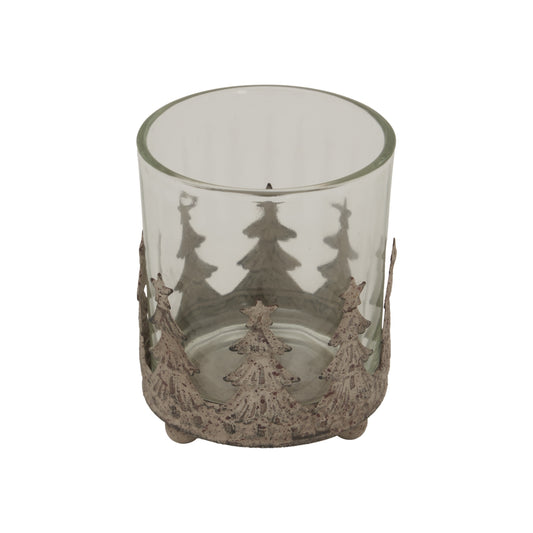 Rustic Glass Candle Holder -  - Hill Interiors -