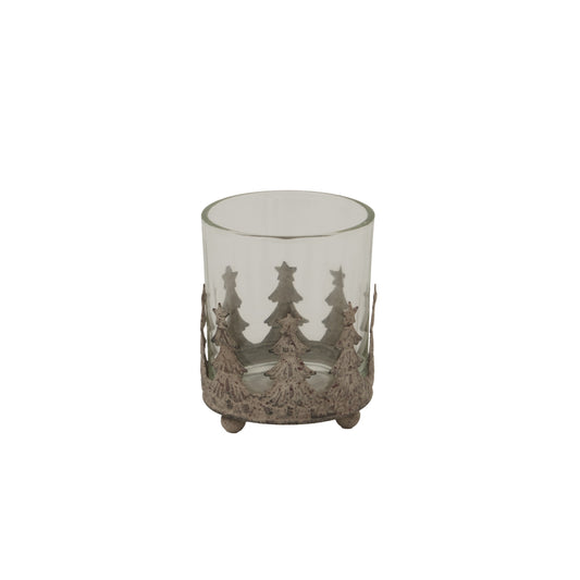 Rustic Glass Candle Holder -  - Hill Interiors -