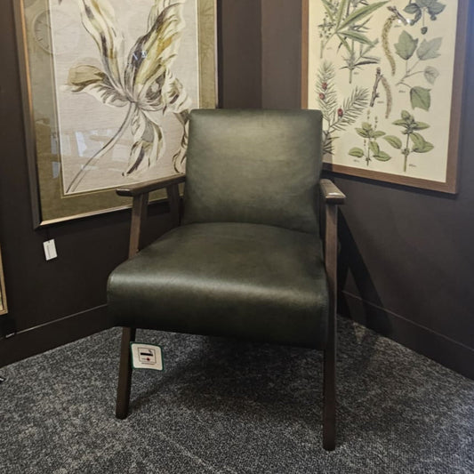 Newton Armchair Heritage Green Leather - ARMCH - Gallery Direct -