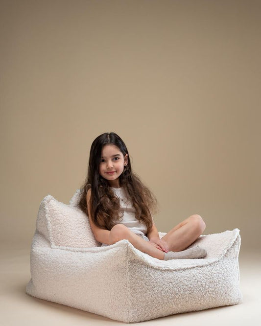 Cream White Beanbag Chair - - WigiWama -