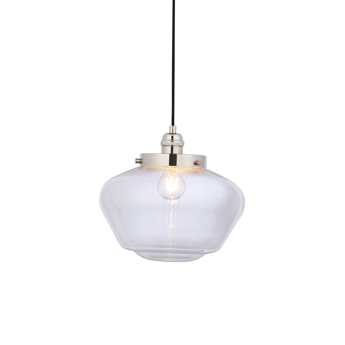 Katie Glass Pendant Nickel/Clear