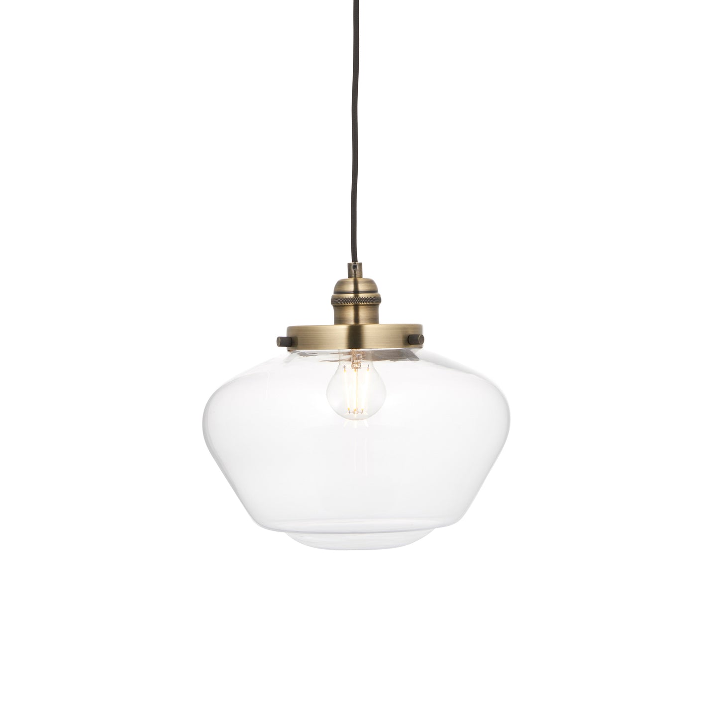 Katie Glass Pendant Antique Brass/Clear