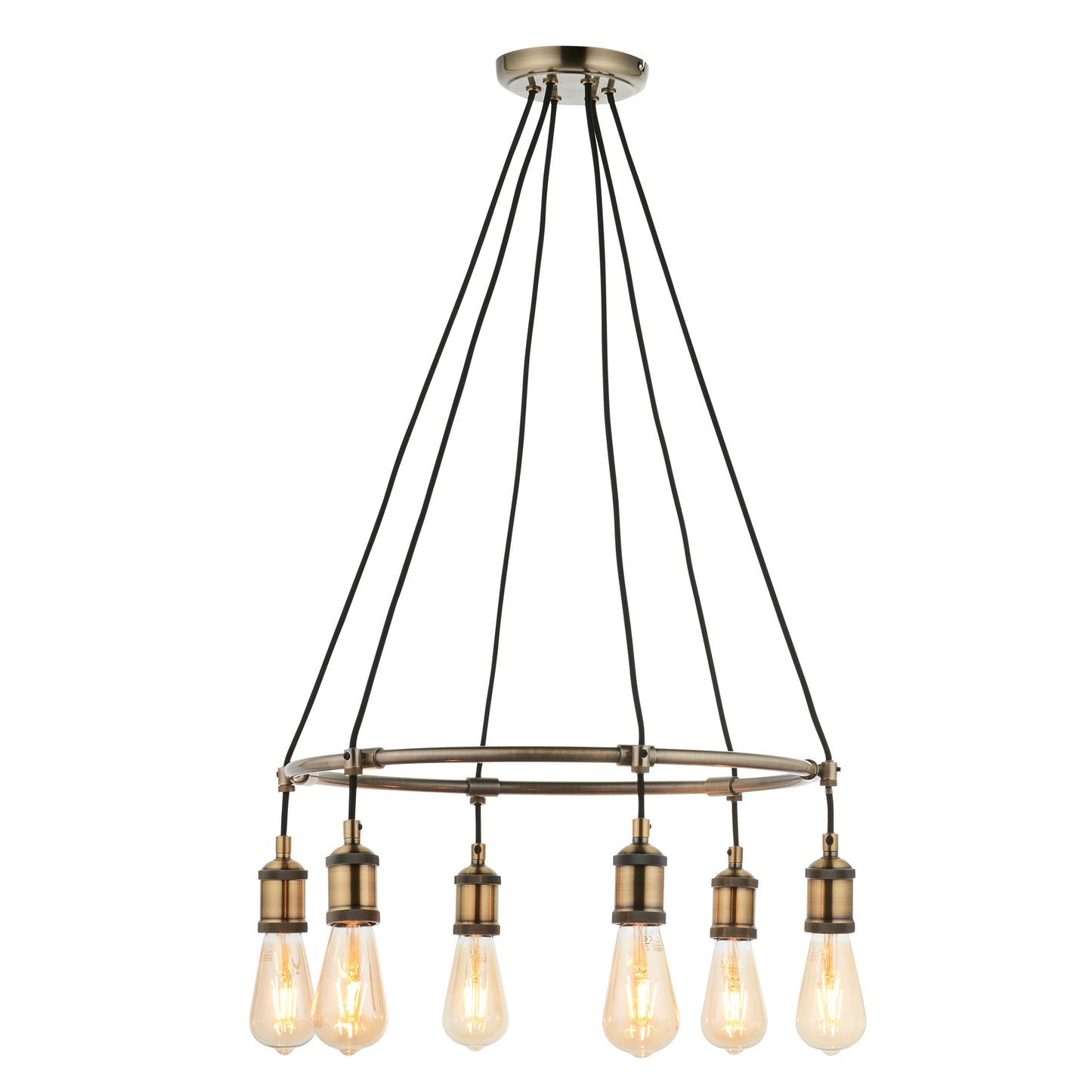 Cox 6 Light Pendant Antique Brass