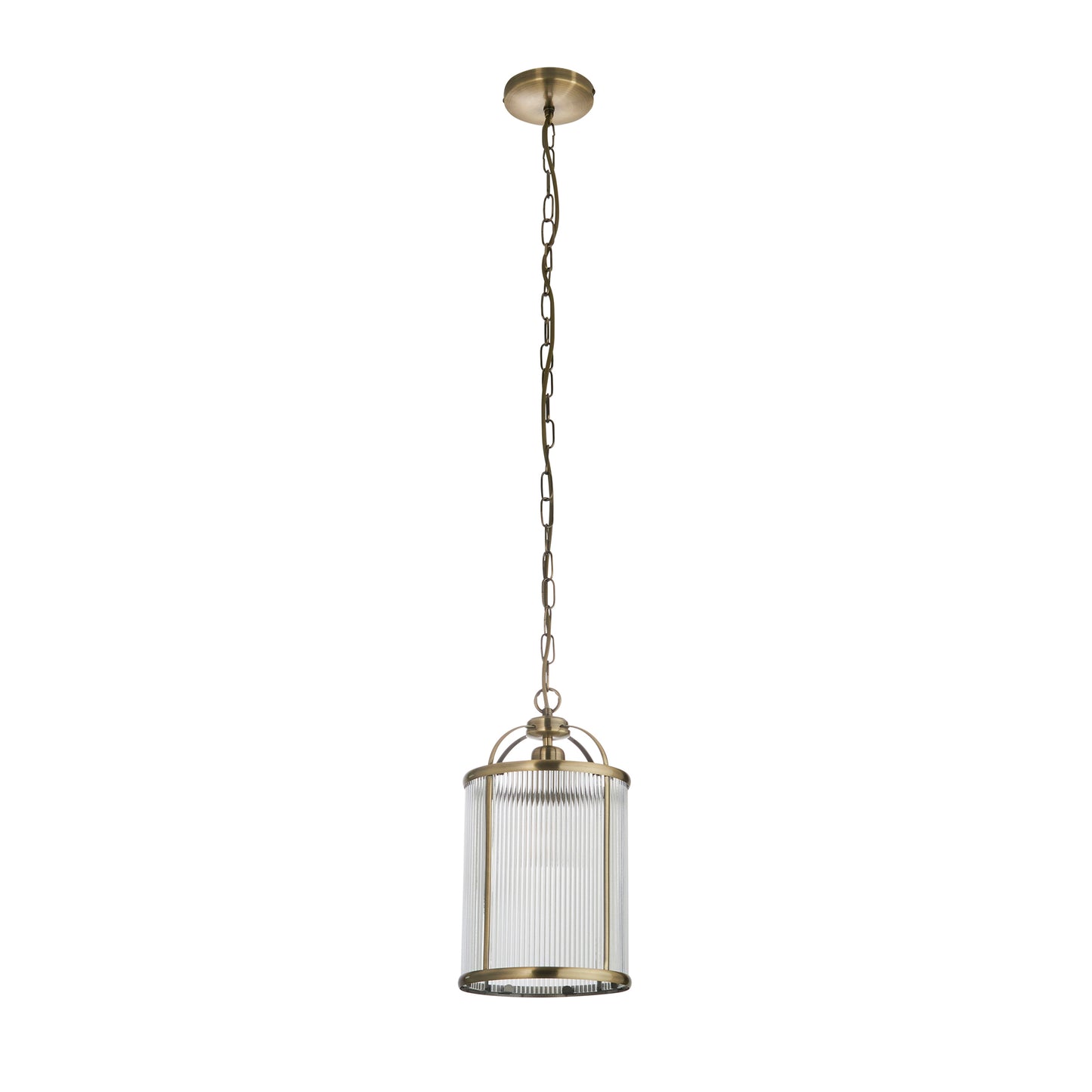 Hurley Ribbed Pendant Small Aged Brass