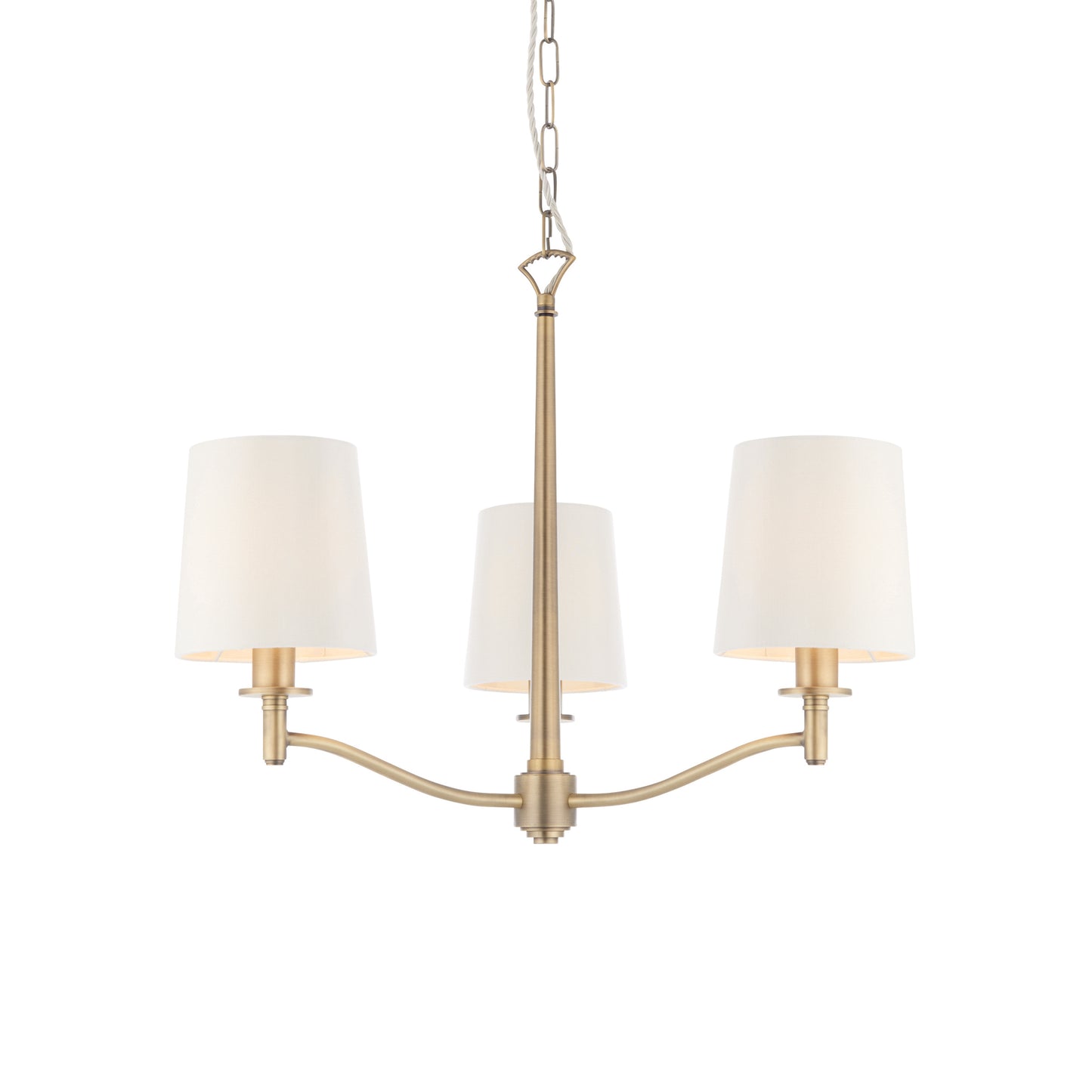 Rees 3 Arm Pendant Light Antique Brass