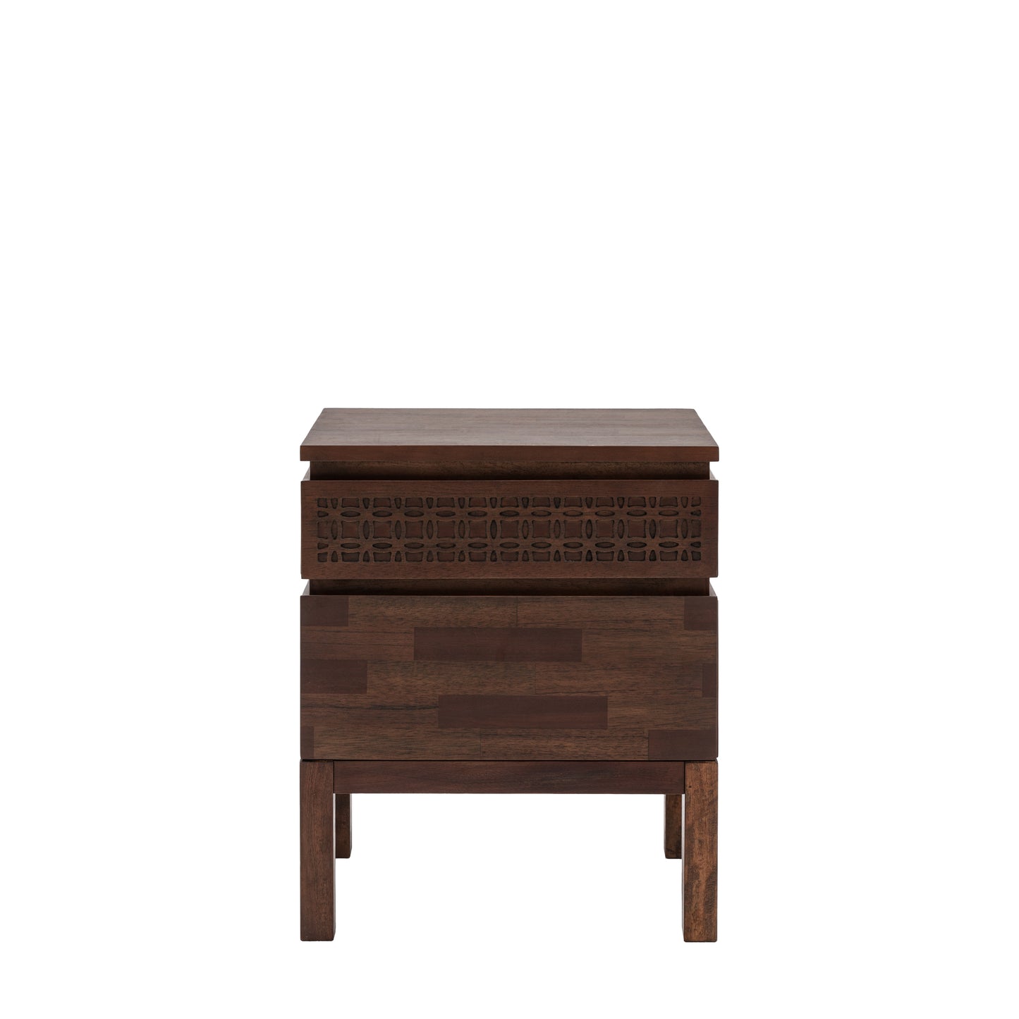 Barland Bedside 2 Drawer Chest Brown - BEDSDTBL - Gallery Direct -