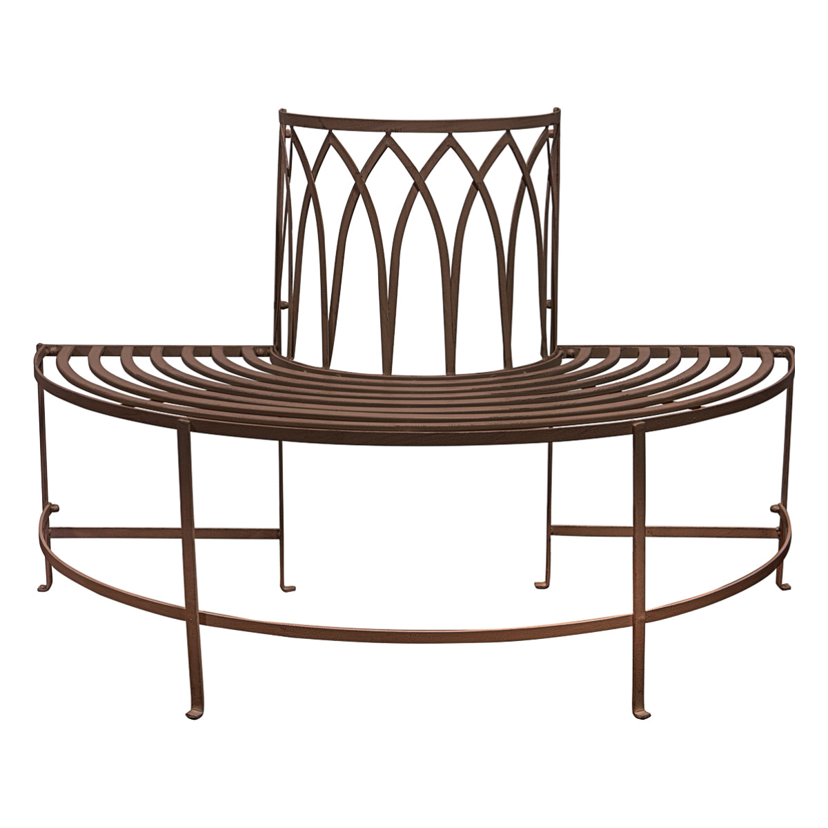 Stembridge Outdoor Tree Bench Distressed Brown