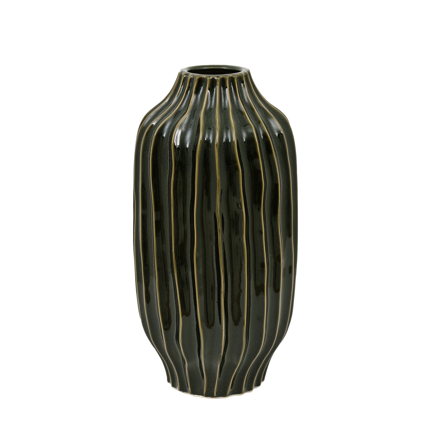 Ridge Vase Green Large