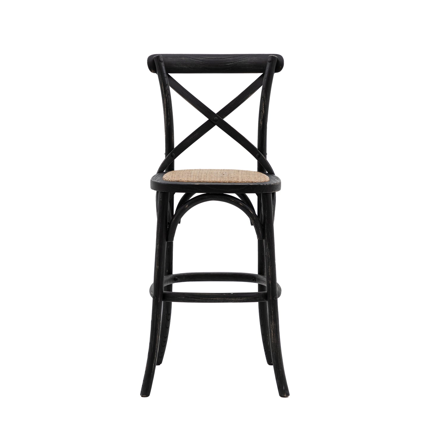 Crawley Stool Black/Rattan 2pk