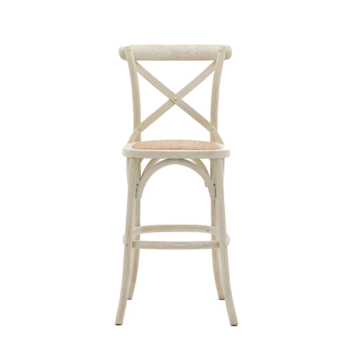 Crawley Stool White/Rattan 2pk