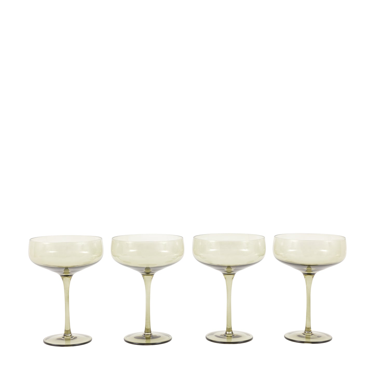 Olive Green Coupe Glass Set of 4