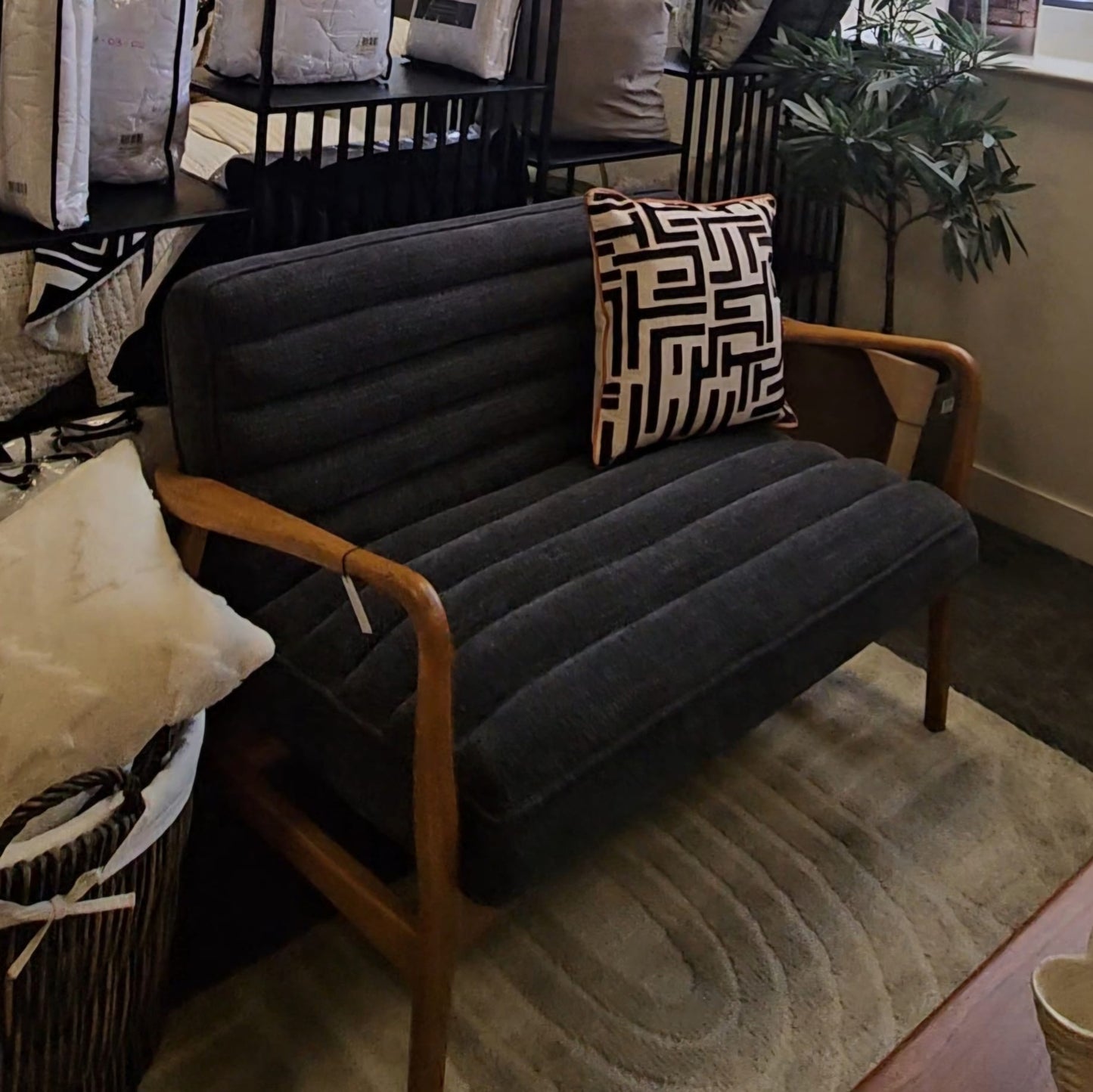 Darcie 2 Seater Sofa Charcoal Boucle
