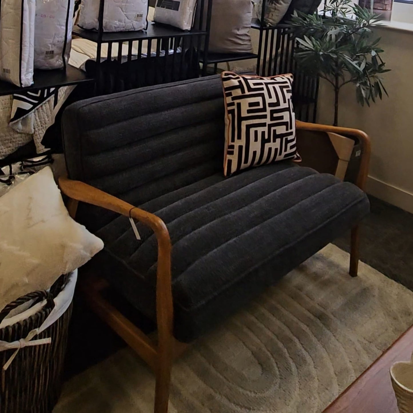 Darcie 2 Seater Sofa Charcoal Boucle