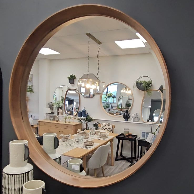 Dune Round Mirror Walnut Large