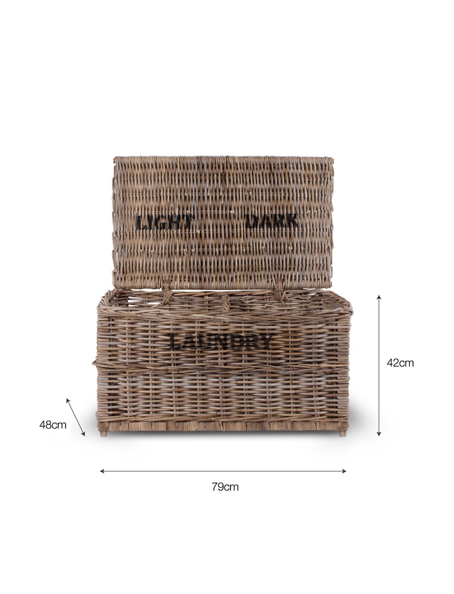 Bembridge Dark & Lights Laundry Chest Natural - Storage & Shelving - Garden Trading -