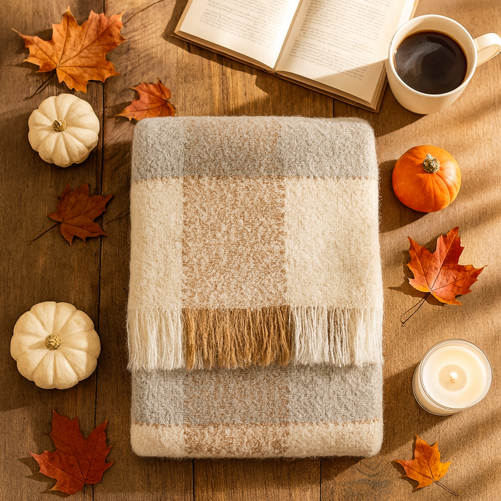 Autumnal Check Throw