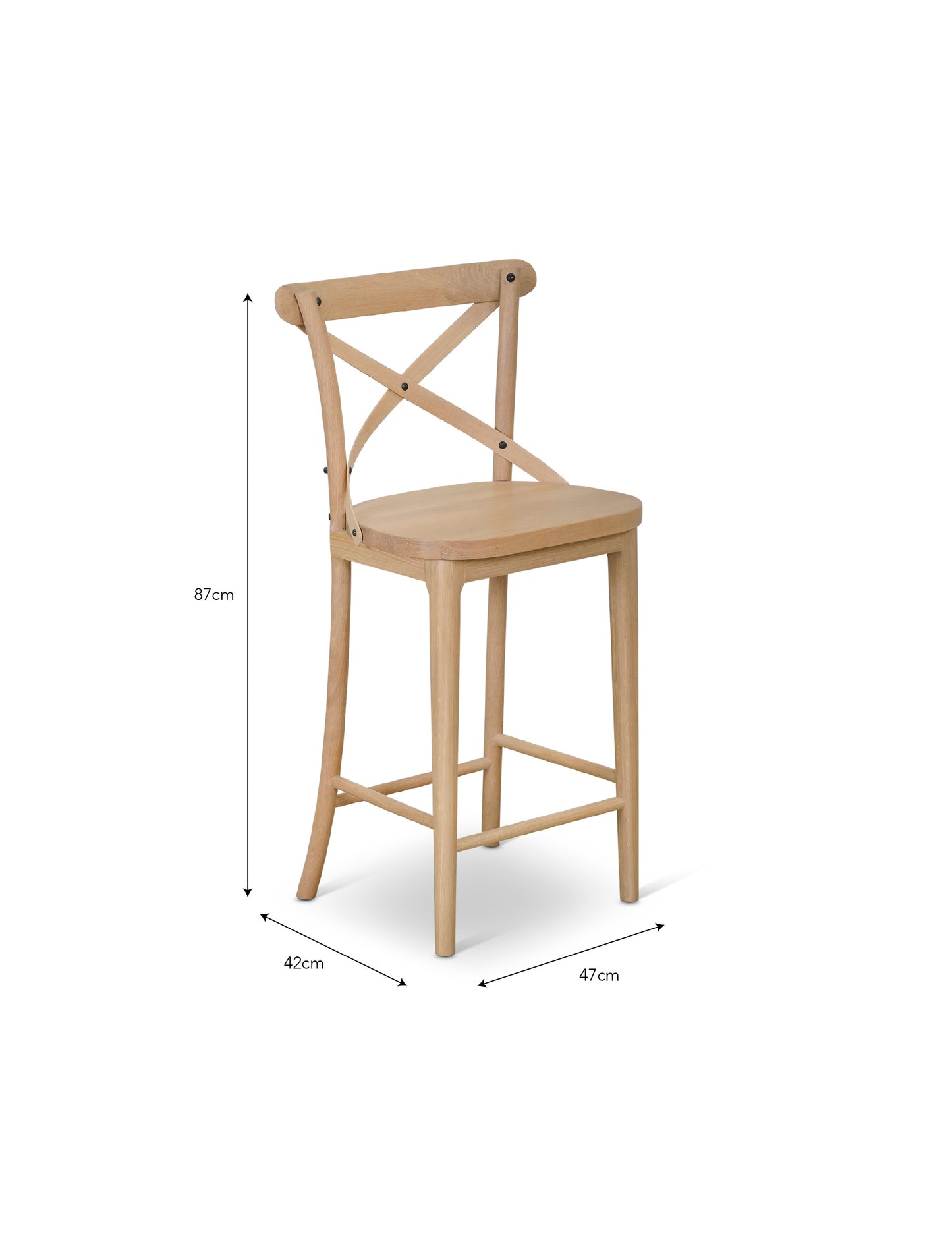 Ferndale Cross Back Bar Stool Natural