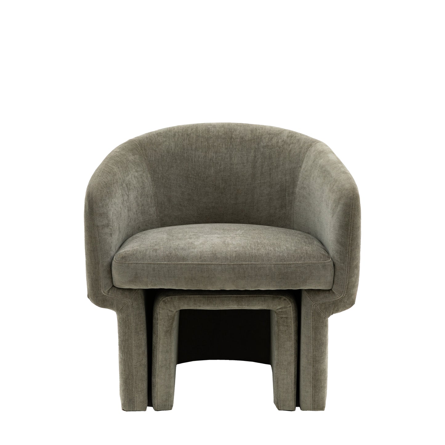 Bower Armchair Footstool Set Sage Grey