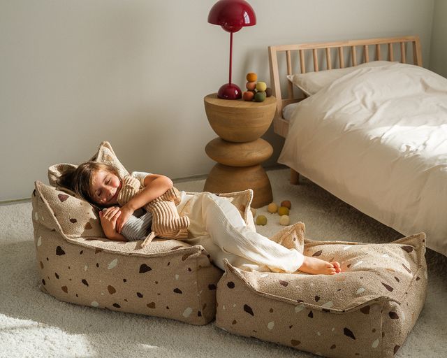 Wigiwama Terrazzo Square Ottoman - Brown